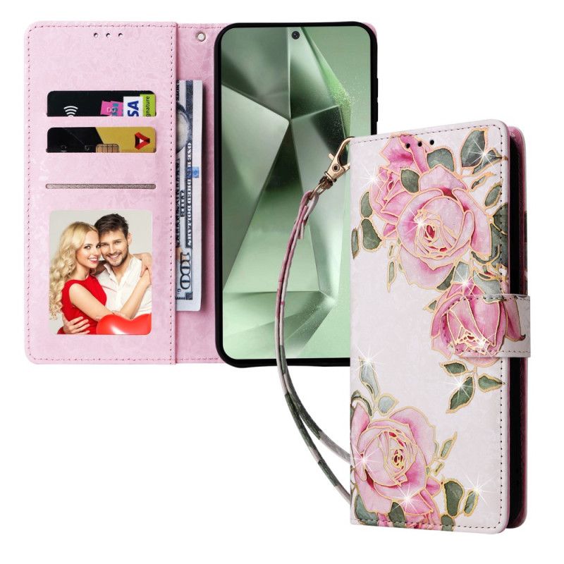 Lederhüllen Für Samsung Galaxy S25 Fe Blumenmuster