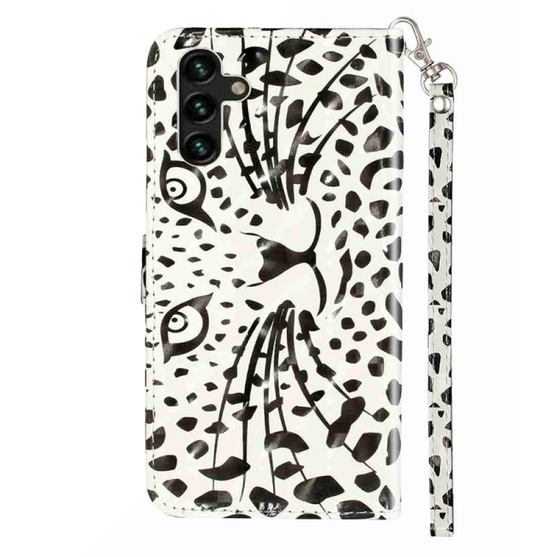 Lederhüllen Für Samsung Galaxy S25 Fe Leopardenkopf Mit Umhängeband