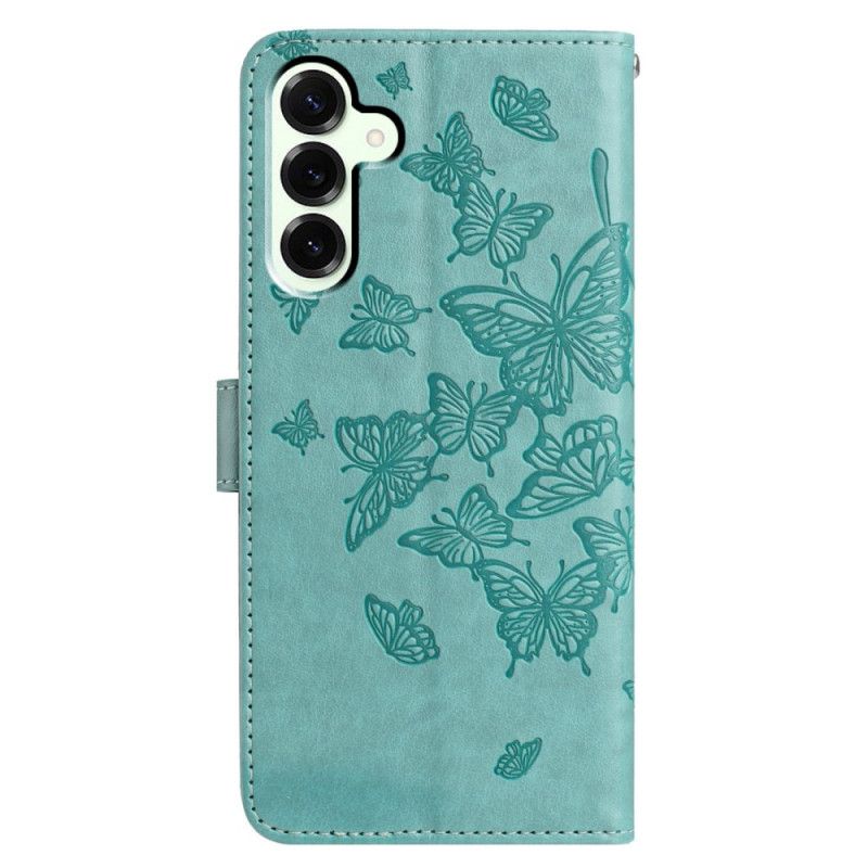 Lederhüllen Für Samsung Galaxy S25 Fe Schmetterlingsmotiv