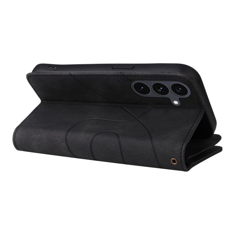 Lederhüllen Für Samsung Galaxy S25 Fe Zweifarbige Wellenstruktur