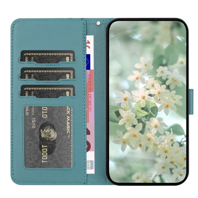 Lederhüllen Samsung Galaxy S25 Fe Blumenmuster Mit Riemen