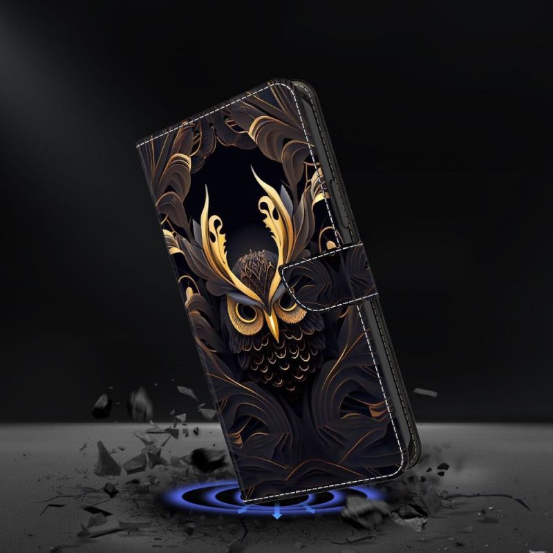 Lederhüllen Samsung Galaxy S25 Fe Handyhülle Goldene Eule