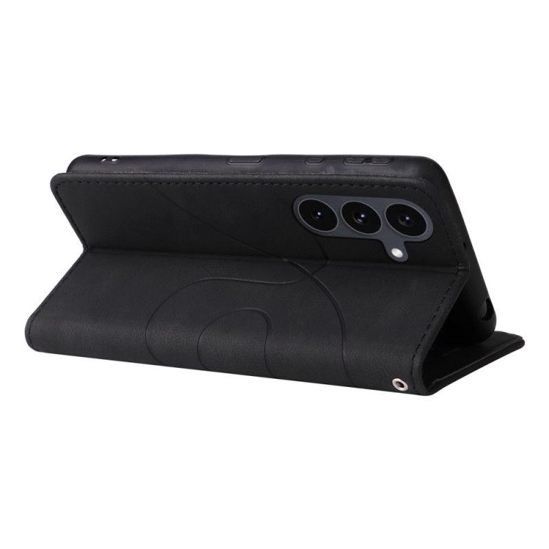 Lederhüllen Samsung Galaxy S25 Fe Handyhülle Zweifarbige Wellenstruktur