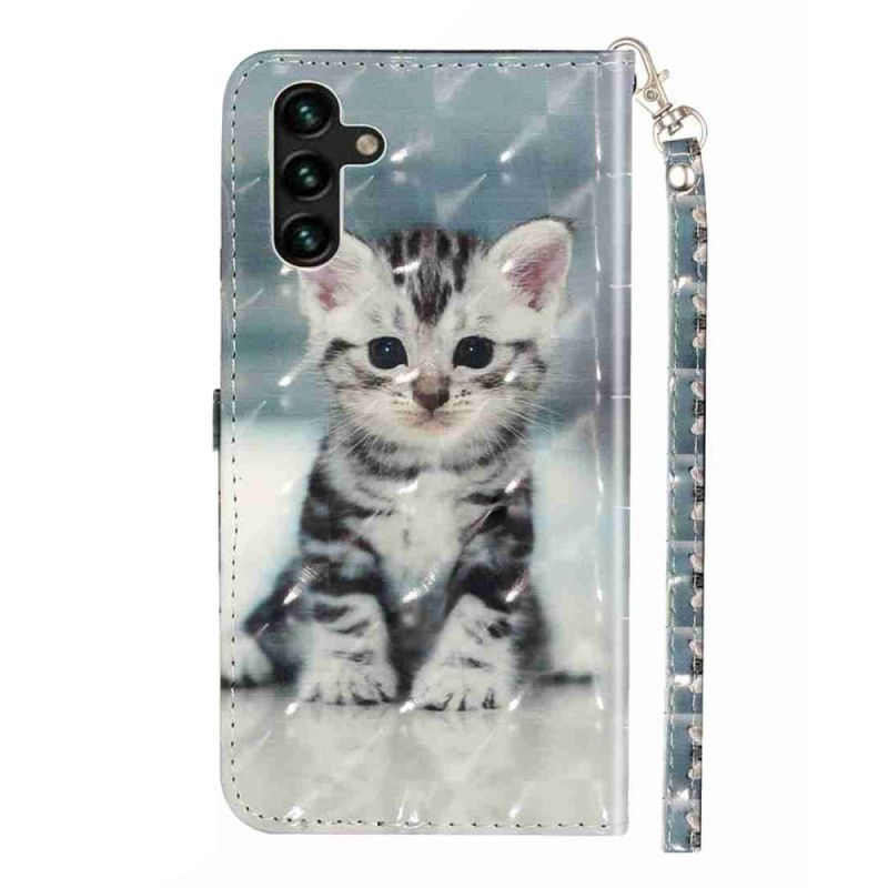 Lederhüllen Samsung Galaxy S25 Fe Kätzchen Mit Umhängeband