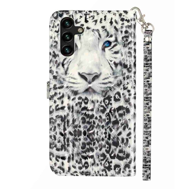 Lederhüllen Samsung Galaxy S25 Fe Leopard Mit Umhängeband