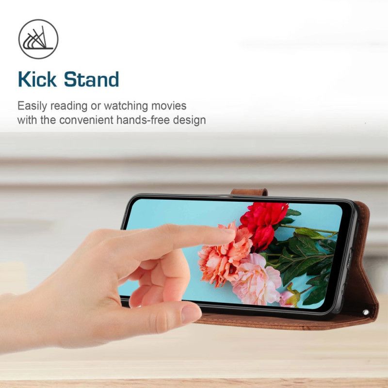 Lederhüllen Samsung Galaxy S25 Fe Linien In Wildlederoptik