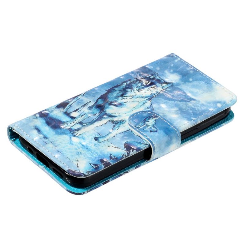 Lederhüllen Samsung Galaxy S25 Fe Schneewolf Mit Umhängeband
