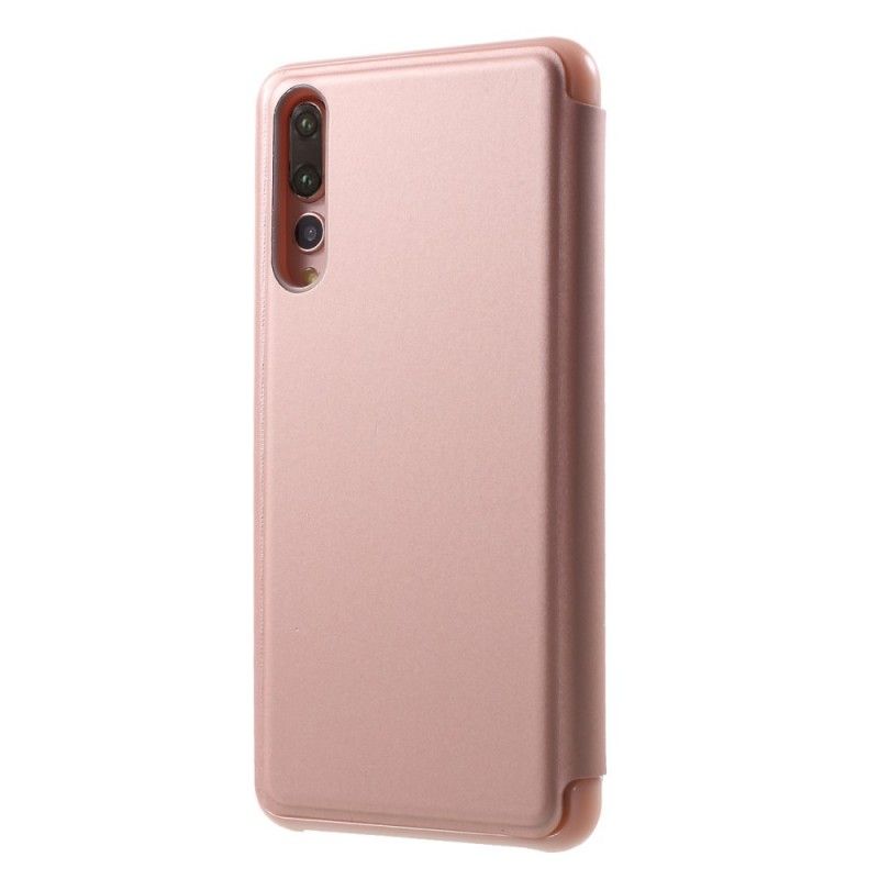 Flip Case Huawei P20 Pro Schwarz Spiegel- Und Ledereffekt