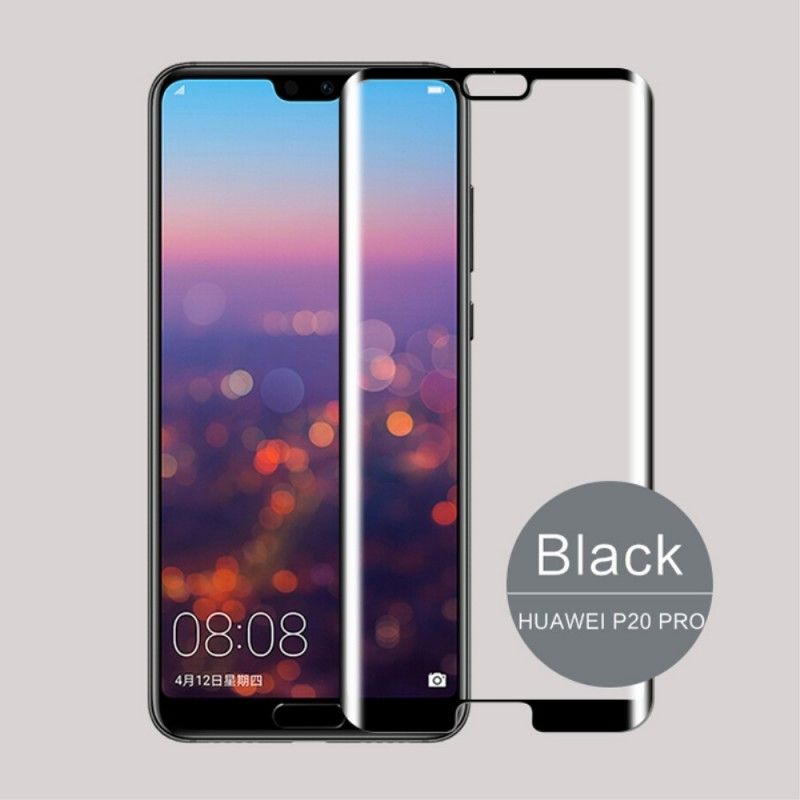 Gebogene Abdeckung Aus Gehärtetem Glas Huawei P20 Pro Schwarz Mofi