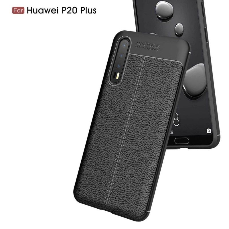 Hülle Huawei P20 Pro Schwarz Doppellinien-Litschileder-Effekt
