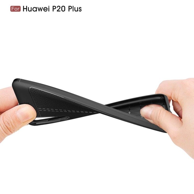 Hülle Huawei P20 Pro Schwarz Doppellinien-Litschileder-Effekt