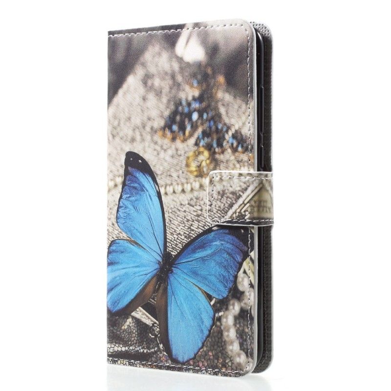 Lederhüllen Für Huawei P20 Pro Blauer Schmetterling