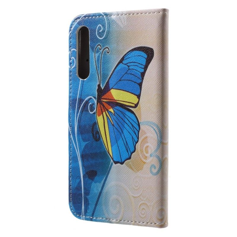 Lederhüllen Huawei P20 Pro Hellblau Handyhülle Schmetterlinge