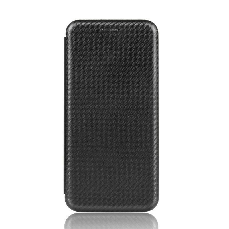 Flip Case Realme 7 Pro Schwarz Gefärbtes Kohlenstoffsilikon