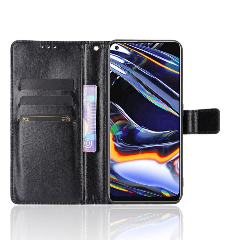 Lederhüllen Realme 7 Pro Schwarz Auffälliges Kunstleder