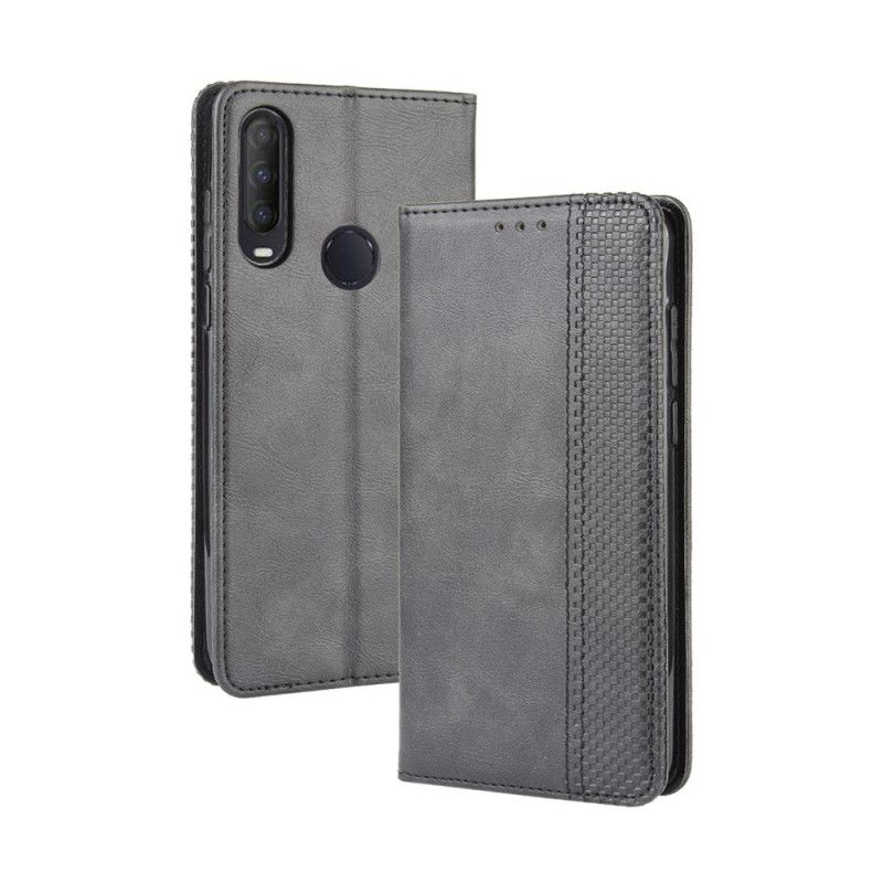 Flip Case Für Alcatel 1S (2020) / 3L (2020) Schwarz Stilisierter Vintage-Ledereffekt