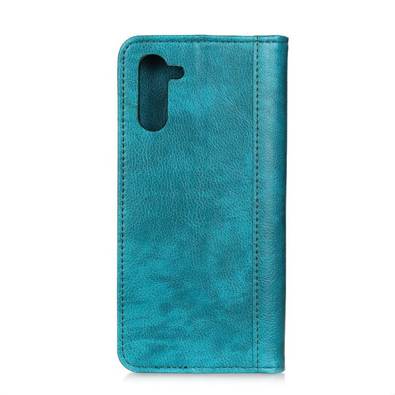 Flip Case Samsung Galaxy Note 10 Schwarz Geteilte Lederversion