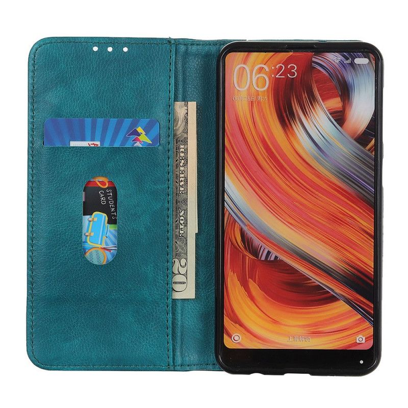 Flip Case Samsung Galaxy Note 10 Schwarz Geteilte Lederversion