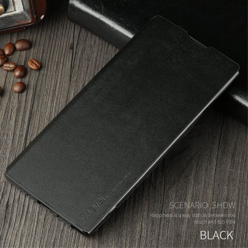 Flip Case Samsung Galaxy Note 10 Schwarz Premium-Serie X-Level