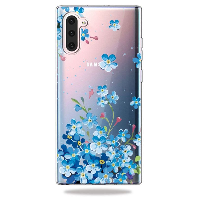 Hülle Samsung Galaxy Note 10 Handyhülle Blaue Blüten
