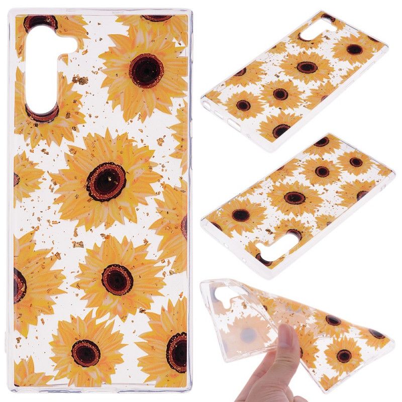 Hülle Samsung Galaxy Note 10 Mehrere Sonnenblumen