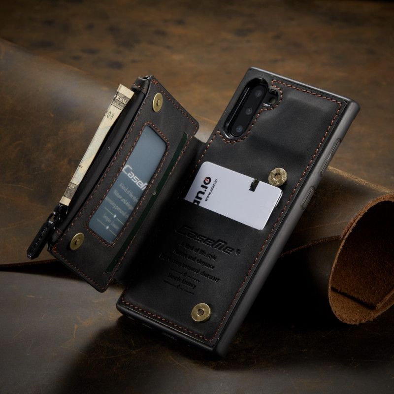 Hülle Samsung Galaxy Note 10 Schwarz Caseme Wallet-Stil