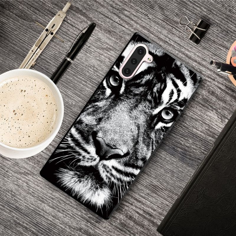 Hülle Samsung Galaxy Note 10 Schwarzweiss-Tiger