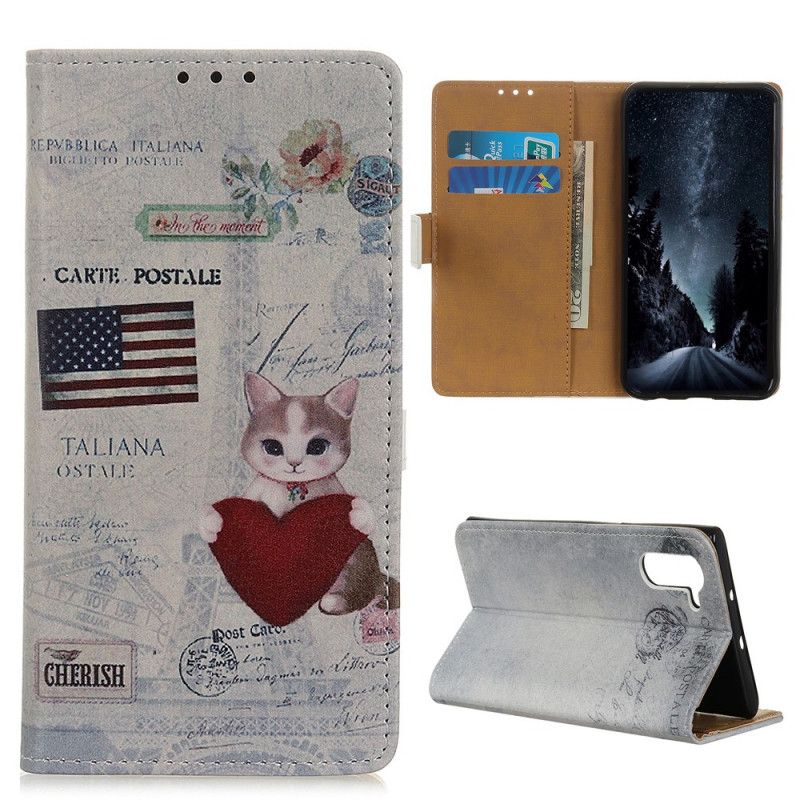 Lederhüllen Für Samsung Galaxy Note 10 Reisende Katze