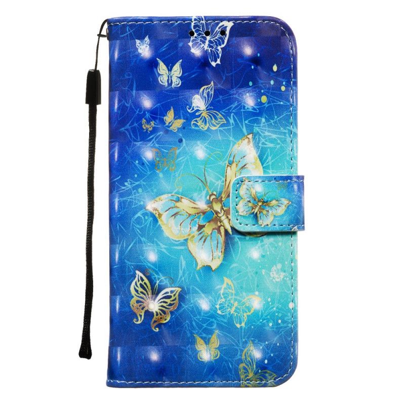 Lederhüllen Samsung Galaxy Note 10 Goldene Schmetterlinge