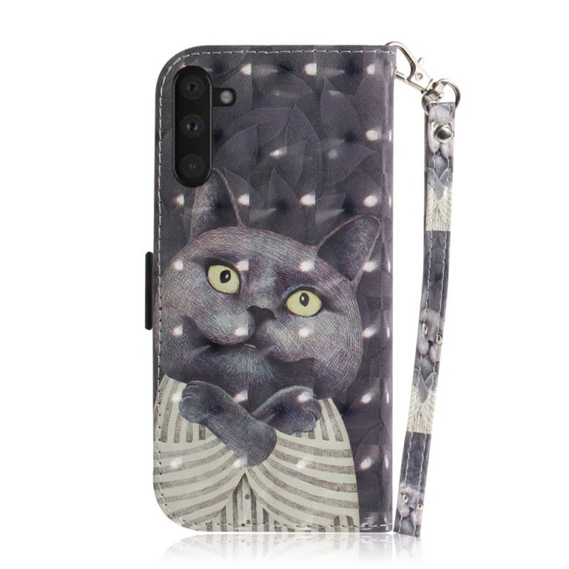 Lederhüllen Samsung Galaxy Note 10 Graue Katze Mit Tanga