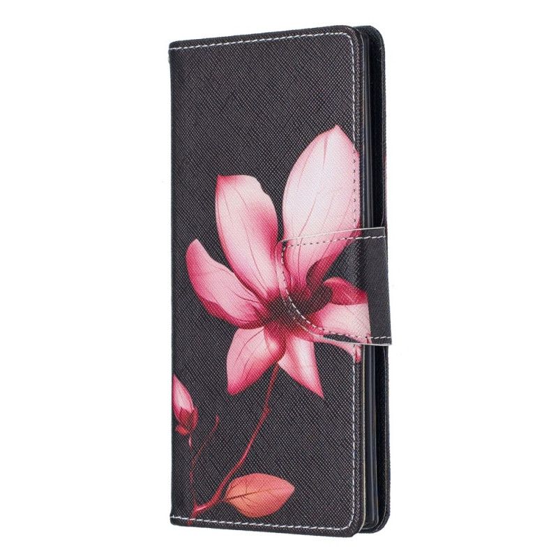 Lederhüllen Samsung Galaxy Note 10 Rosa Blume