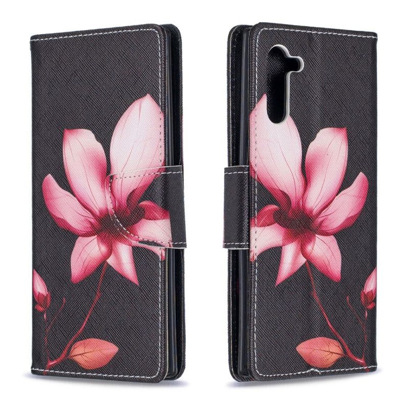 Lederhüllen Samsung Galaxy Note 10 Rosa Blume