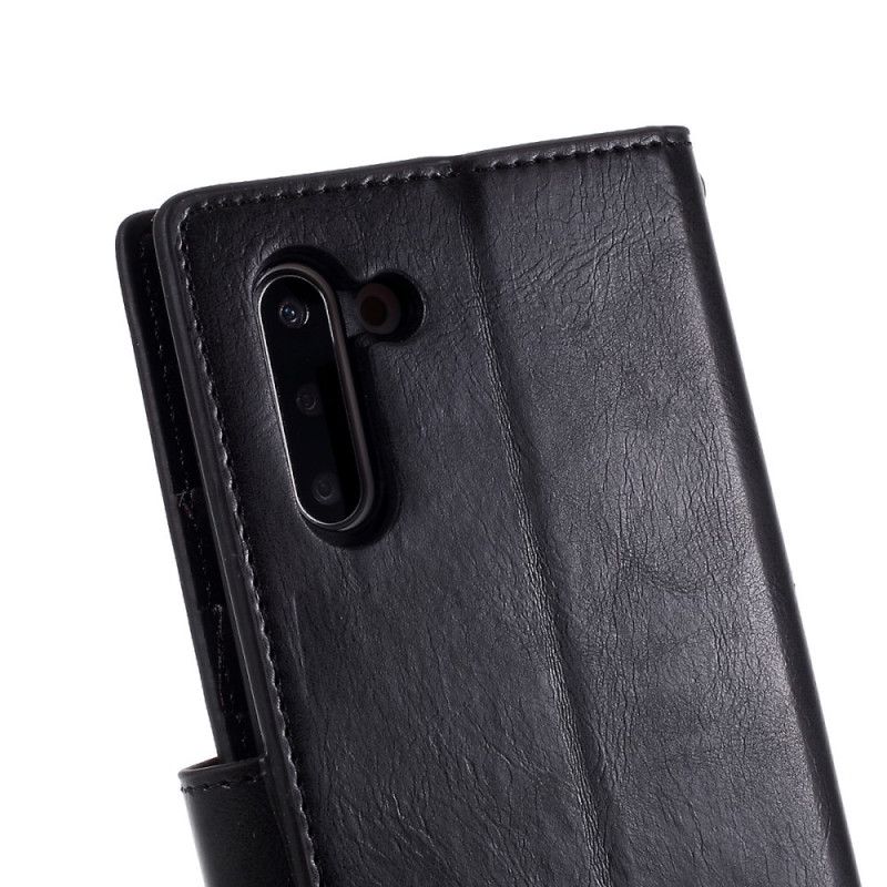 Lederhüllen Samsung Galaxy Note 10 Schwarz Handyhülle Abnehmbare Schale Aus Quecksilbergansperie