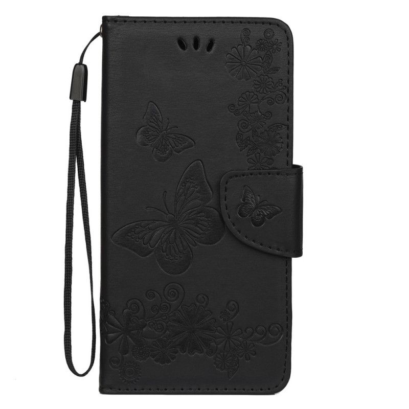 Lederhüllen Samsung Galaxy Note 10 Schwarz Handyhülle Prächtige Tanga-Schmetterlinge