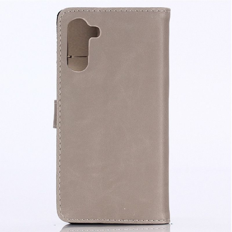 Lederhüllen Samsung Galaxy Note 10 Schwarz Handyhülle Vintage Leder Design