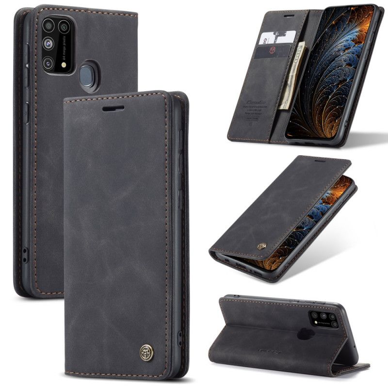 Flip Case Für Samsung Galaxy M31 Schwarz Ledertasche
