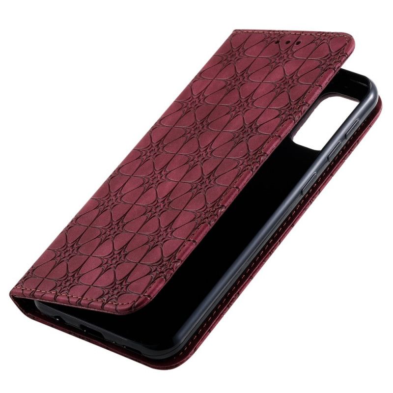 Flip Case Samsung Galaxy M31 Rot Barockblüten