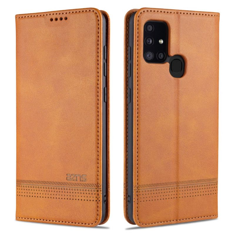 Flip Case Samsung Galaxy M31 Schwarz Handyhülle Azns Lederstil