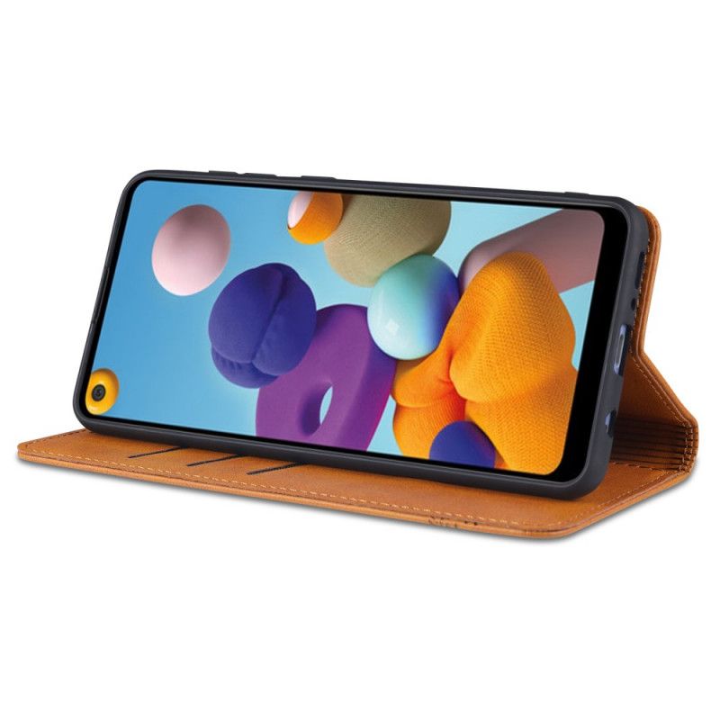 Flip Case Samsung Galaxy M31 Schwarz Handyhülle Azns Lederstil