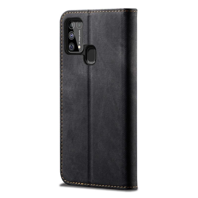 Flip Case Samsung Galaxy M31 Schwarz Jeansstoff