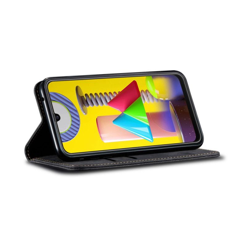 Flip Case Samsung Galaxy M31 Schwarz Jeansstoff