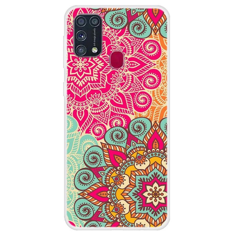 Hülle Für Samsung Galaxy M31 Magenta Mandala-Trend