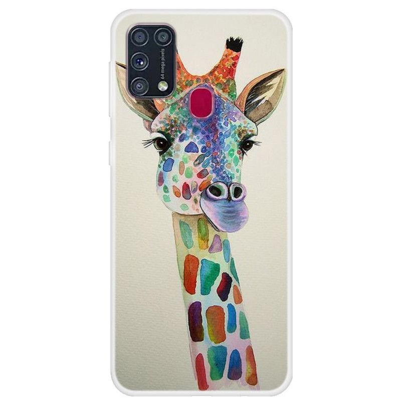 Hülle Samsung Galaxy M31 Bunte Giraffe