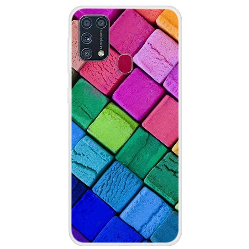 Hülle Samsung Galaxy M31 Farbige Würfel