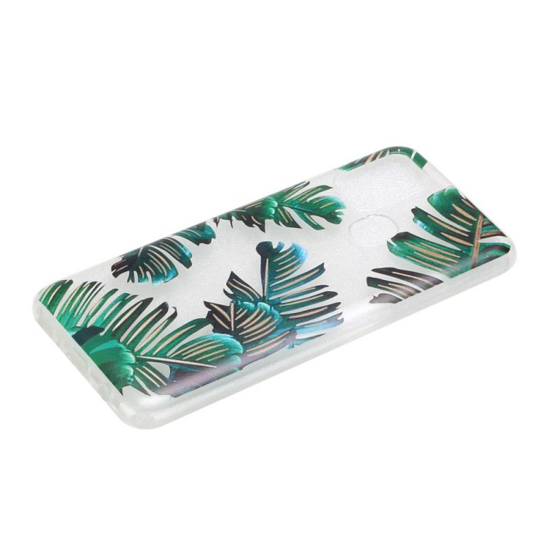 Hülle Samsung Galaxy M31 Handyhülle Transparente Grüne Blätter