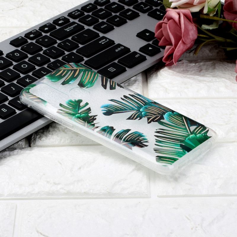 Hülle Samsung Galaxy M31 Handyhülle Transparente Grüne Blätter