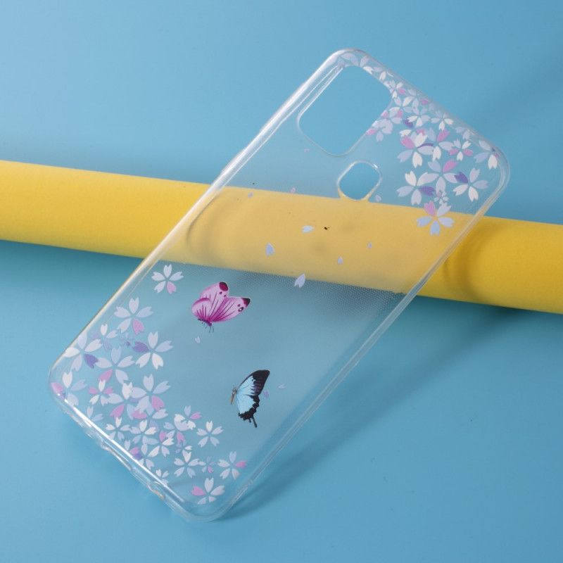 Hülle Samsung Galaxy M31 Handyhülle Transparente Schmetterlinge Und Blumen