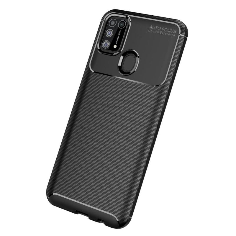 Hülle Samsung Galaxy M31 Schwarz Flexible Kohlefasertextur