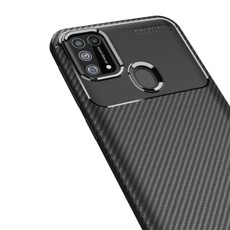 Hülle Samsung Galaxy M31 Schwarz Flexible Kohlefasertextur