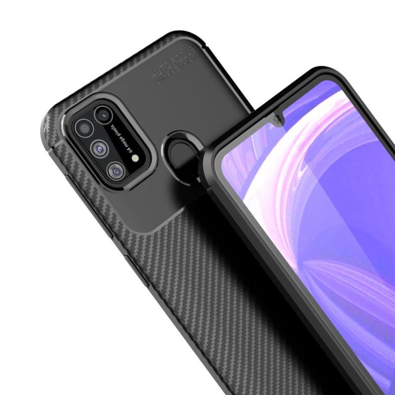 Hülle Samsung Galaxy M31 Schwarz Flexible Kohlefasertextur